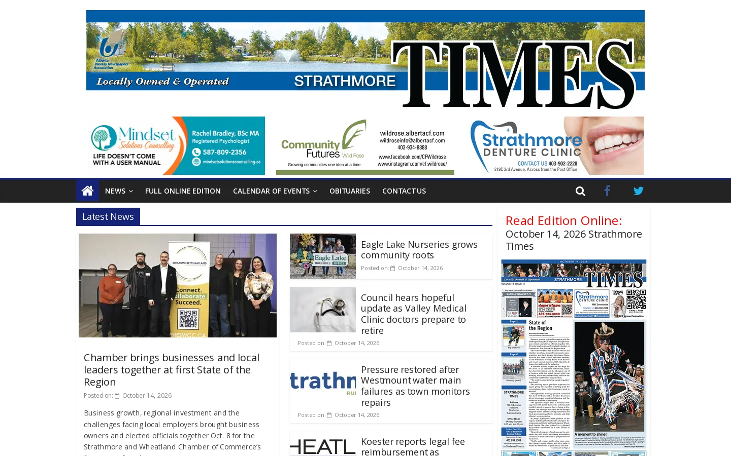 Strathmore Times Homepage screenshot