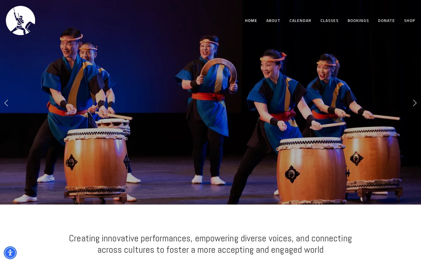 San Jose Taiko Homepage screenshot