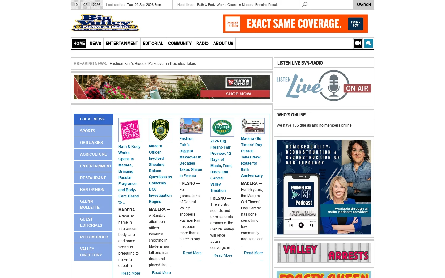 Big Valley News & Radio Homepage screenshot
