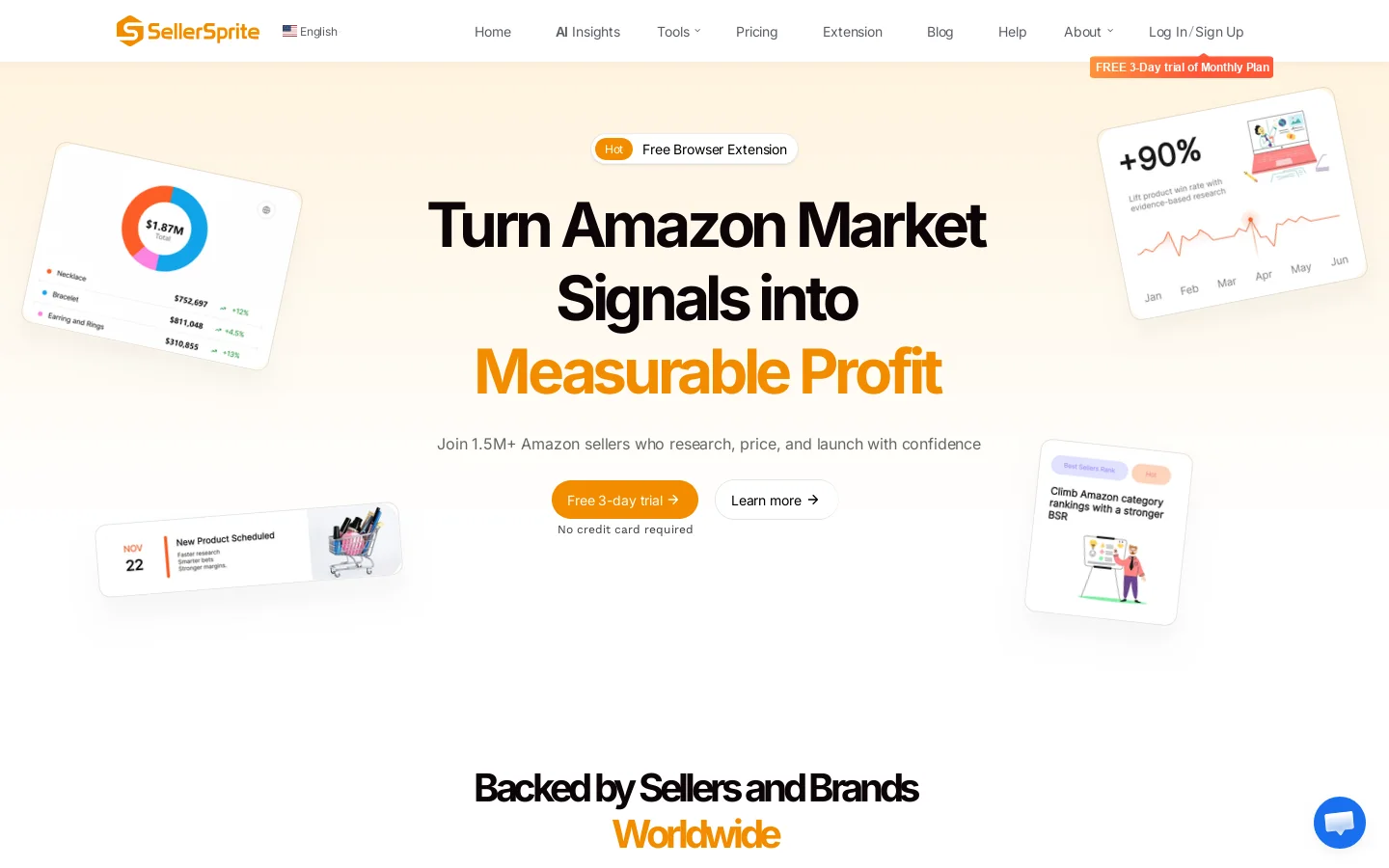 SellerSprite Homepage screenshot