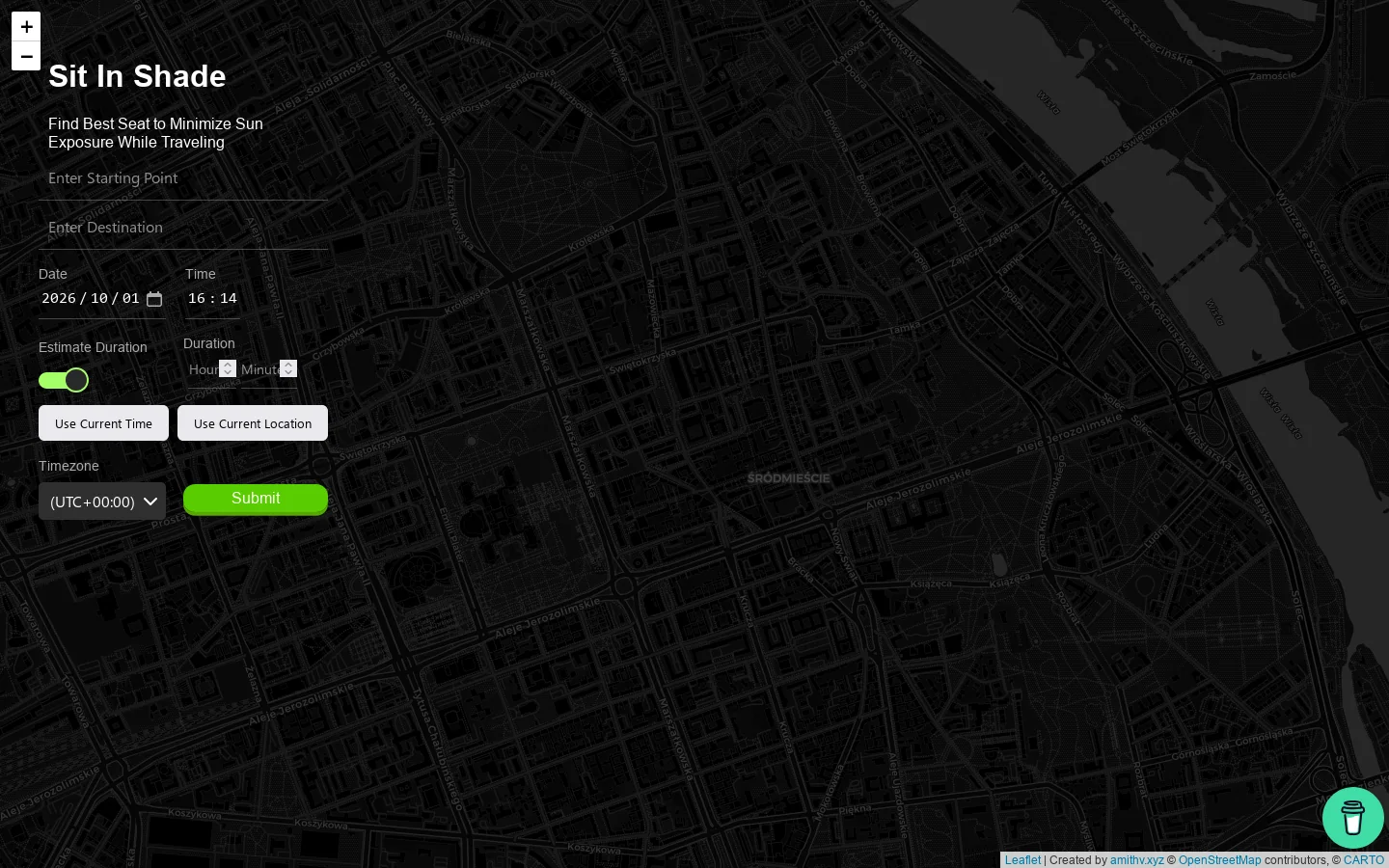 Sit In Shade Homepage screenshot