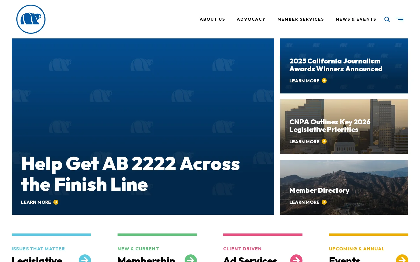 CNPA Homepage screenshot