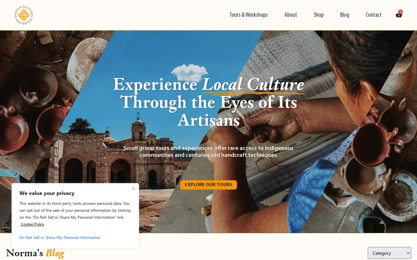 Oaxaca Cultural Navigator Homepage screenshot