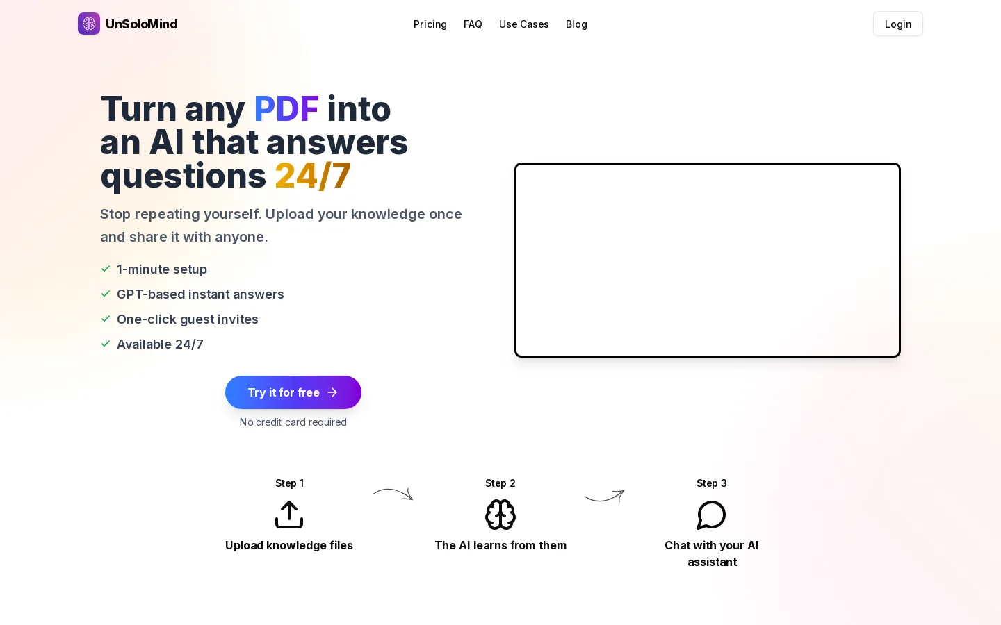 UnSoloMind Homepage screenshot