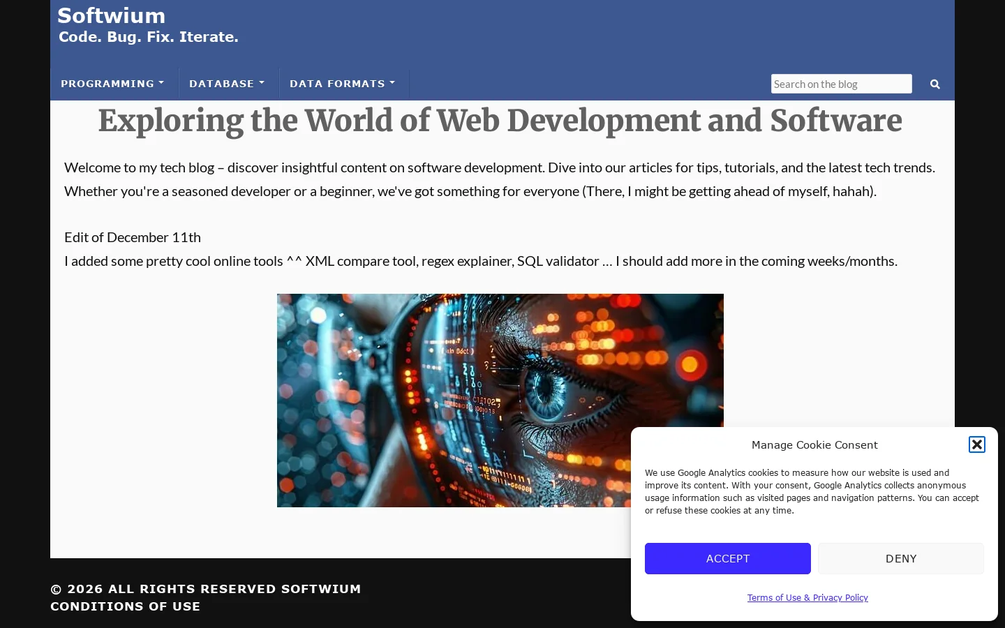 Softwium Homepage screenshot