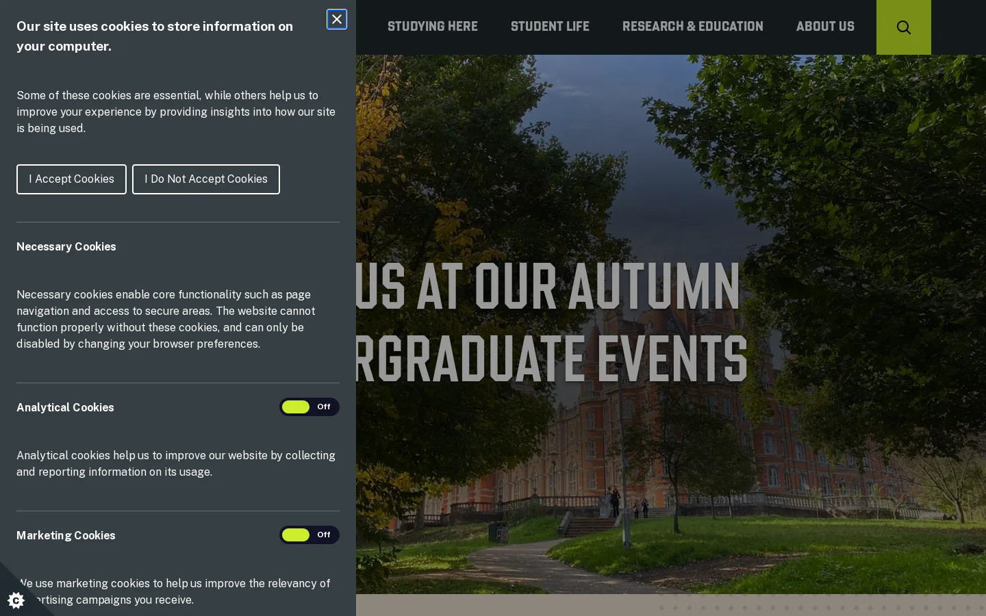 Royal Holloway, University of London Homepage screenshot