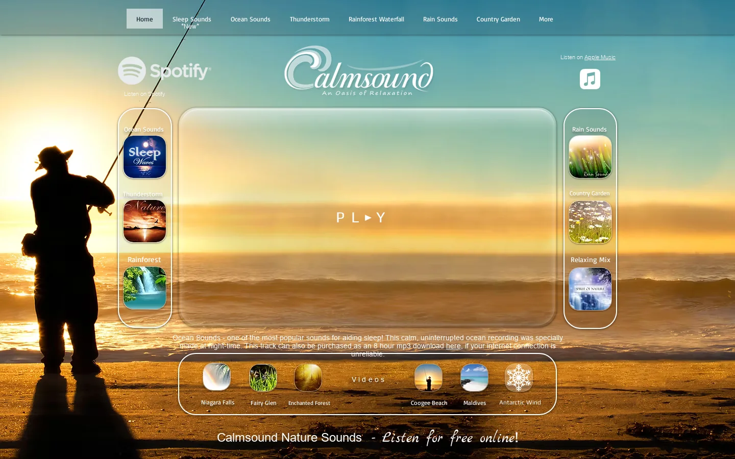 Calmsound Homepage screenshot