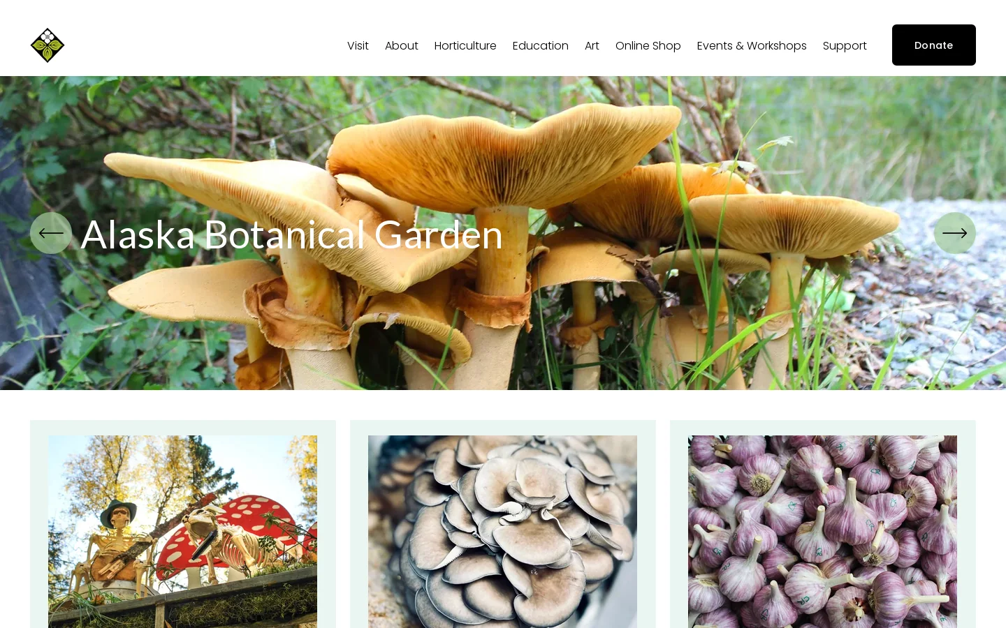 Alaska Botanical Garden Homepage screenshot