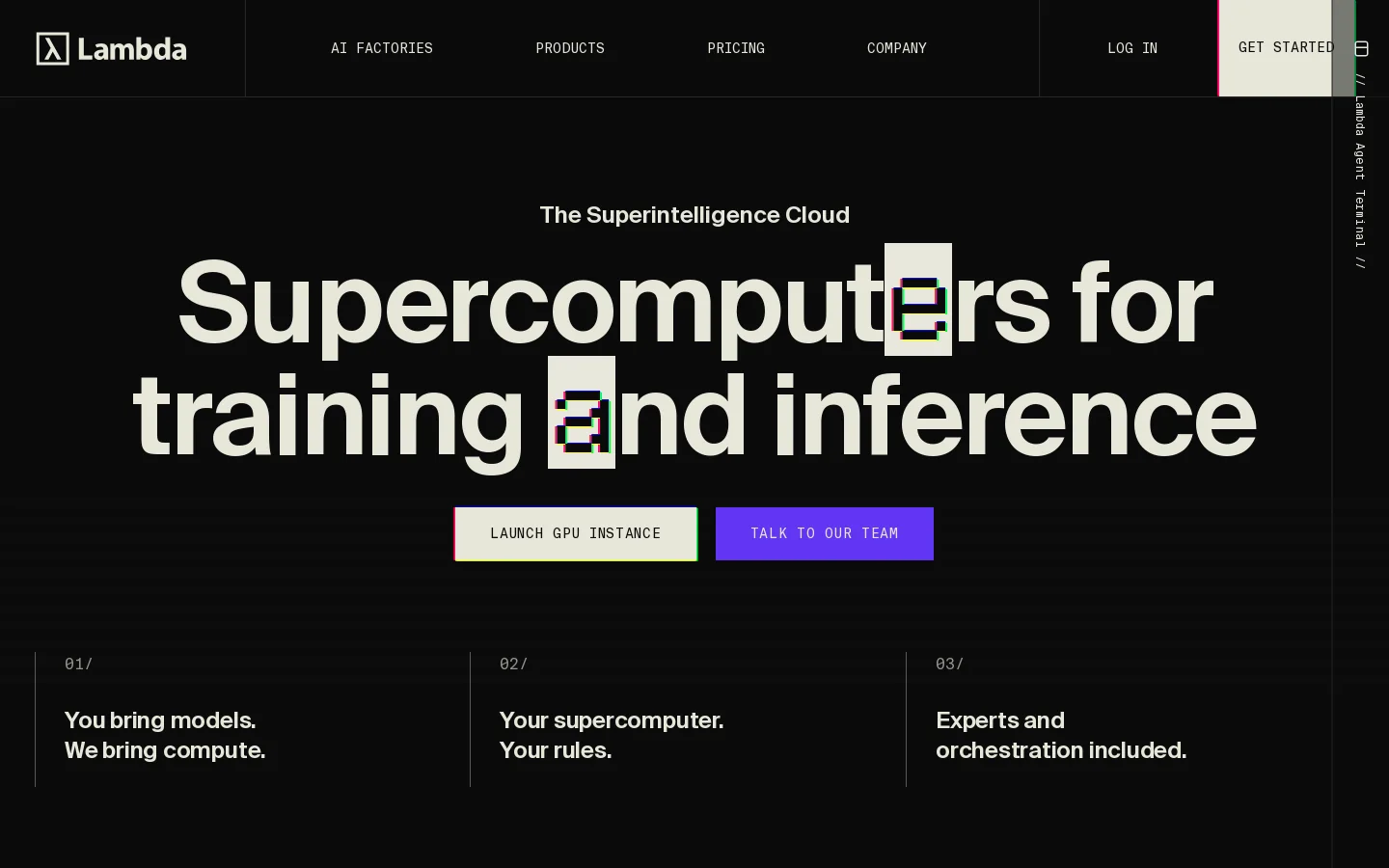 Lambda Homepage screenshot