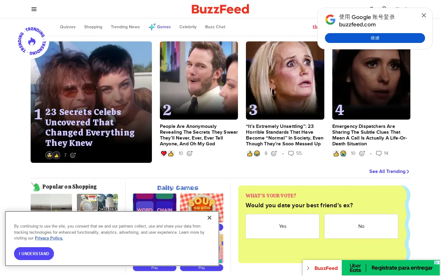 BuzzFeed Homepage screenshot