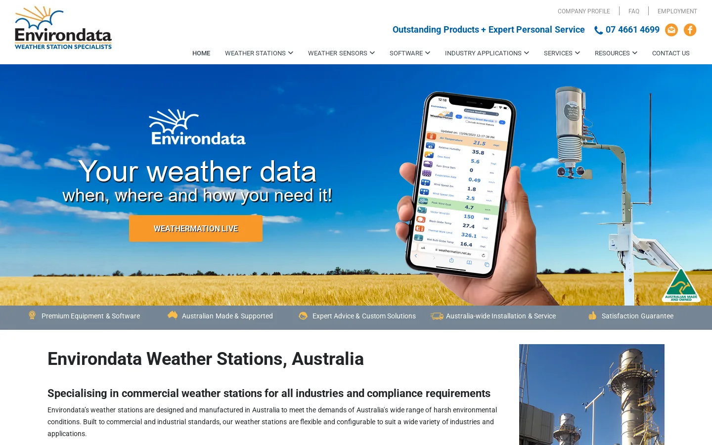 Environdata Weather Stations Home Homepage screenshot