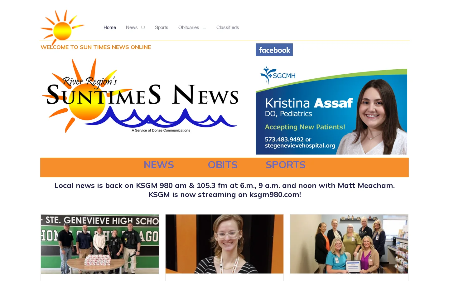 Sun Times News Online Homepage screenshot