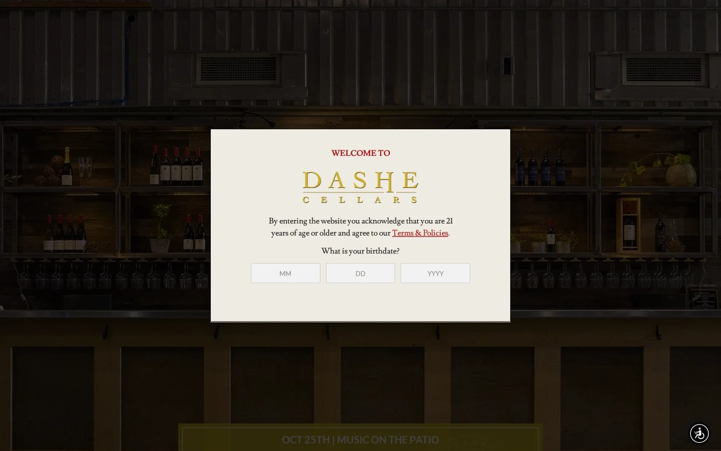 Dashe Cellars Homepage screenshot