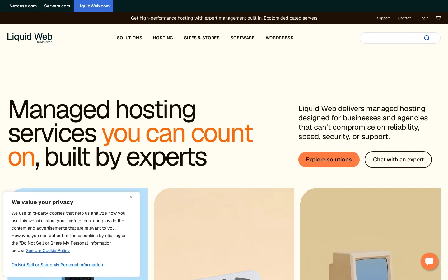 Fully Managed Hosting Services | Fast, Reliable, & Secure Homepage screenshot