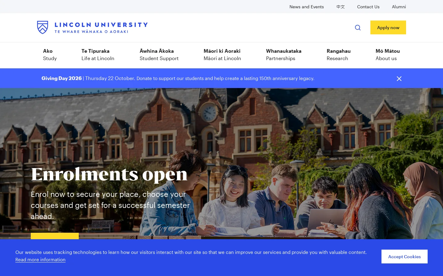 Lincoln University Homepage screenshot