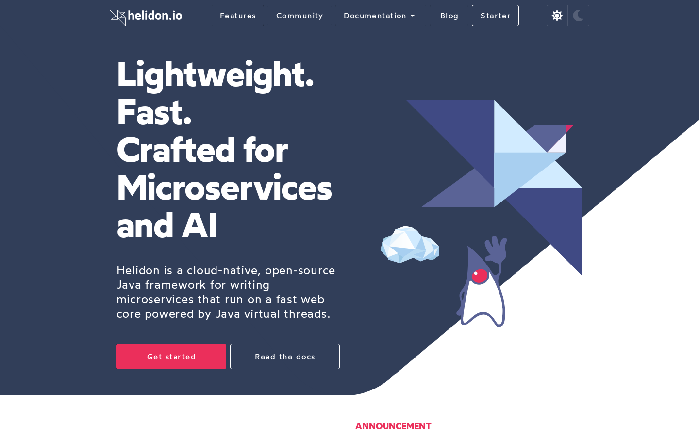 Helidon Project Homepage screenshot