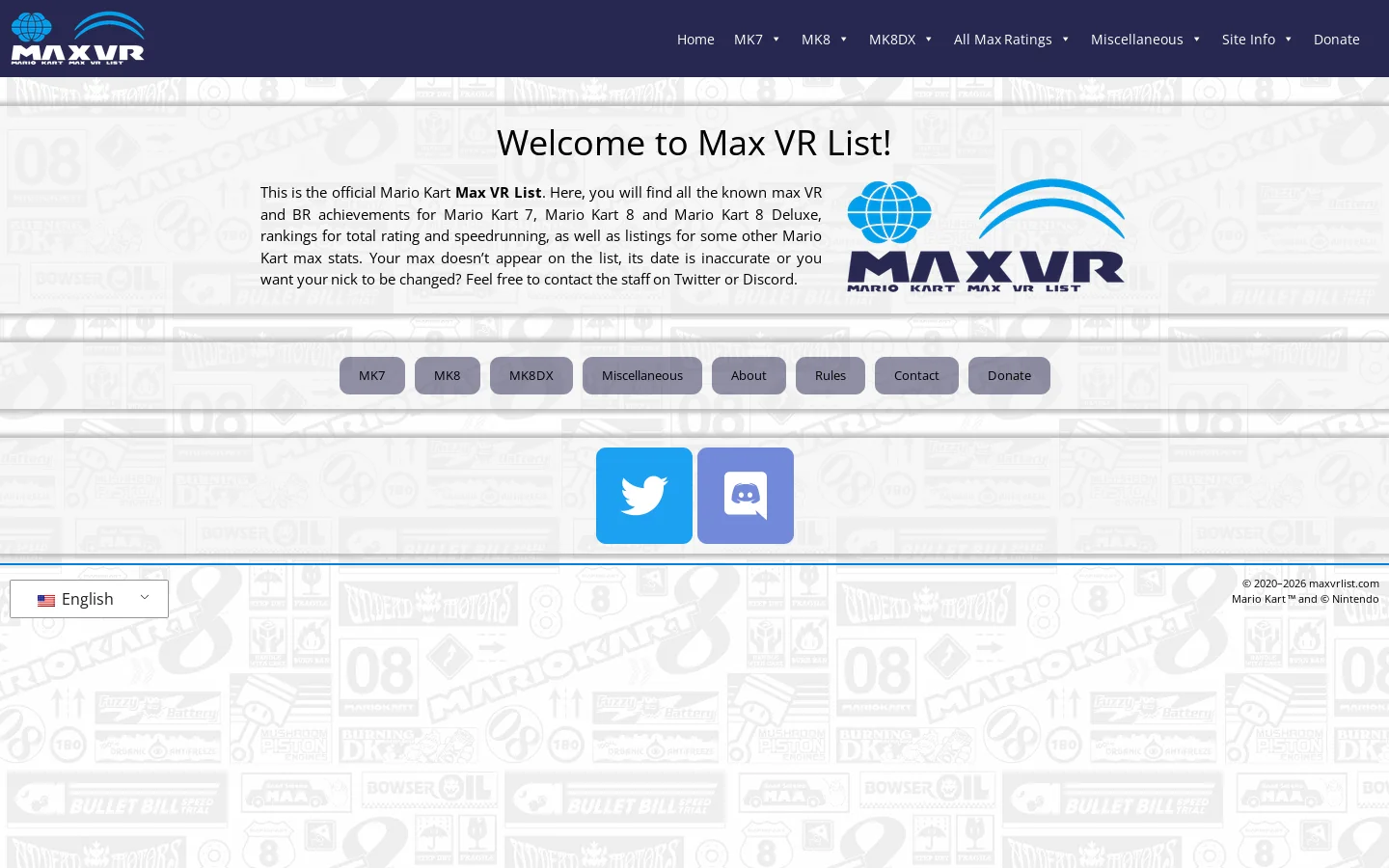 Max VR List Homepage screenshot