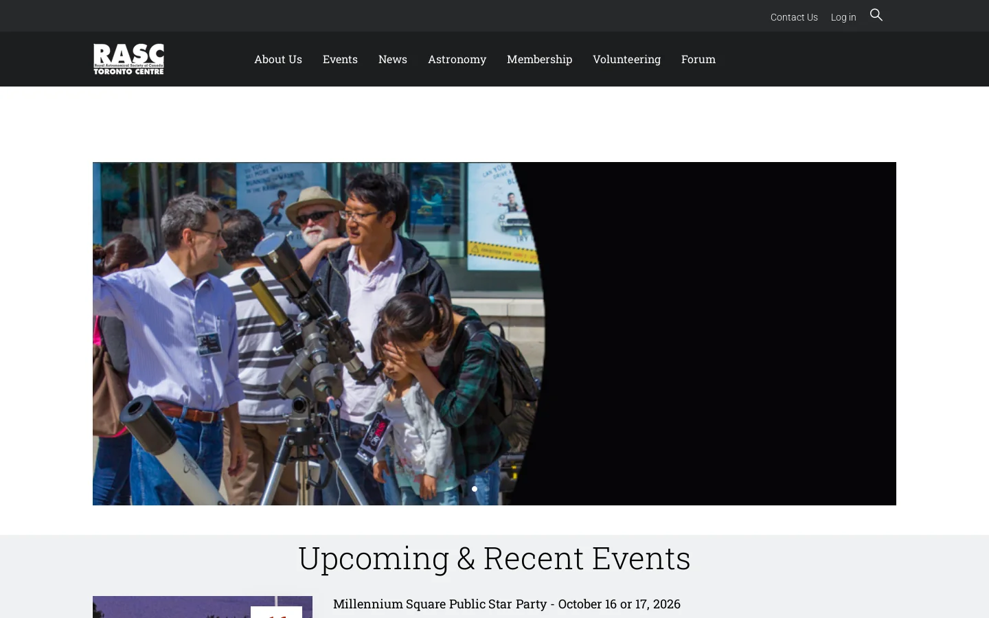 RASC Toronto Homepage screenshot