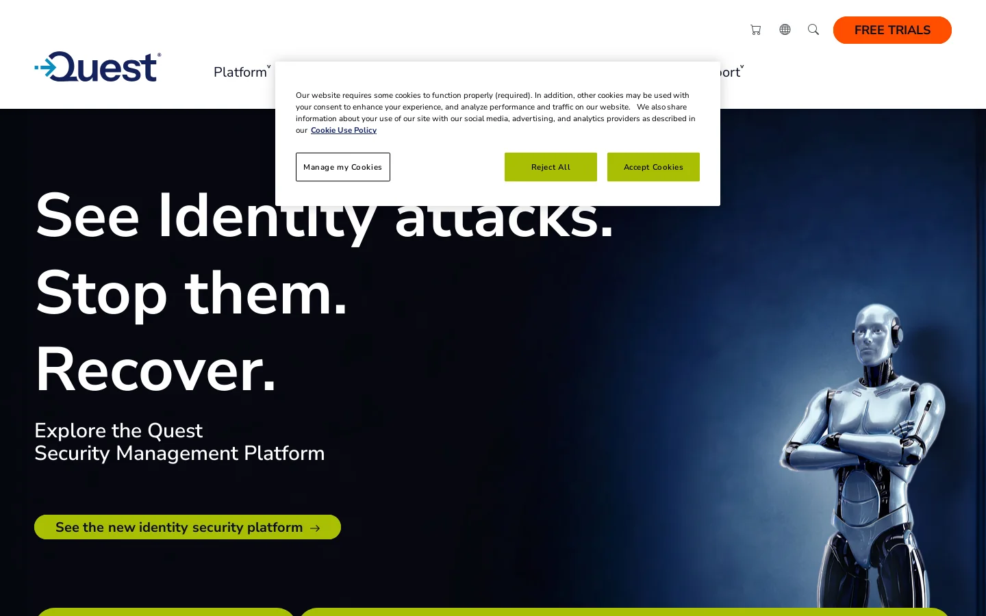 Toad Homepage screenshot