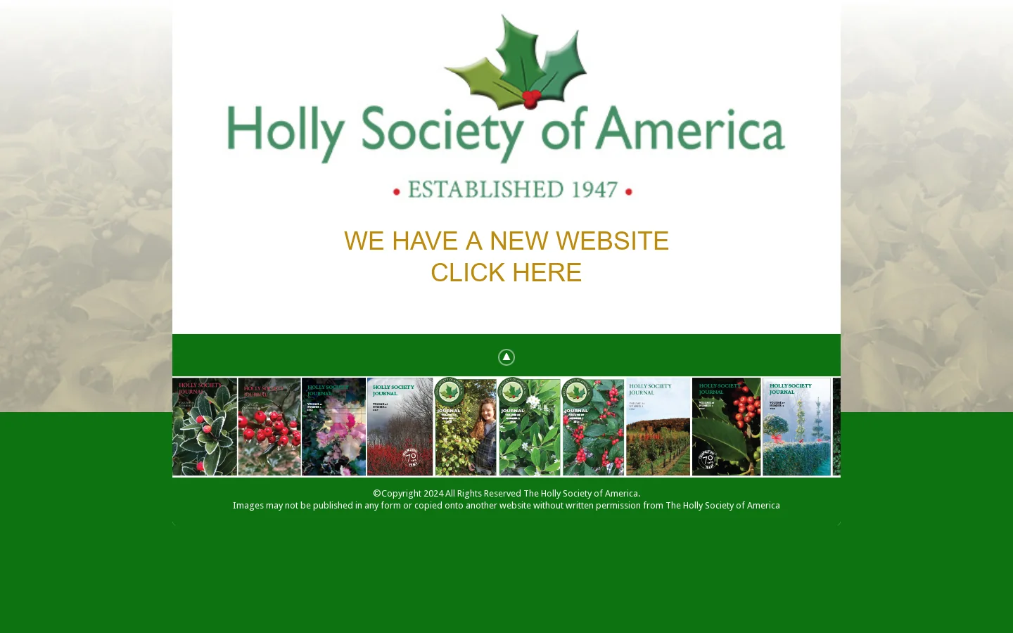 Holly Society of America Homepage screenshot