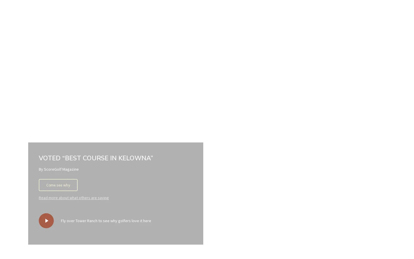 Home - Tower Ranch Golf Club located in Kelowna, British Columbia Homepage screenshot
