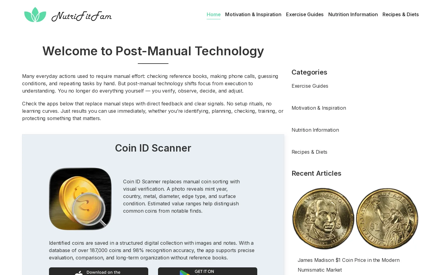 Welcome to Post-Manual Technology: Apps That Replace Manual Work Homepage screenshot