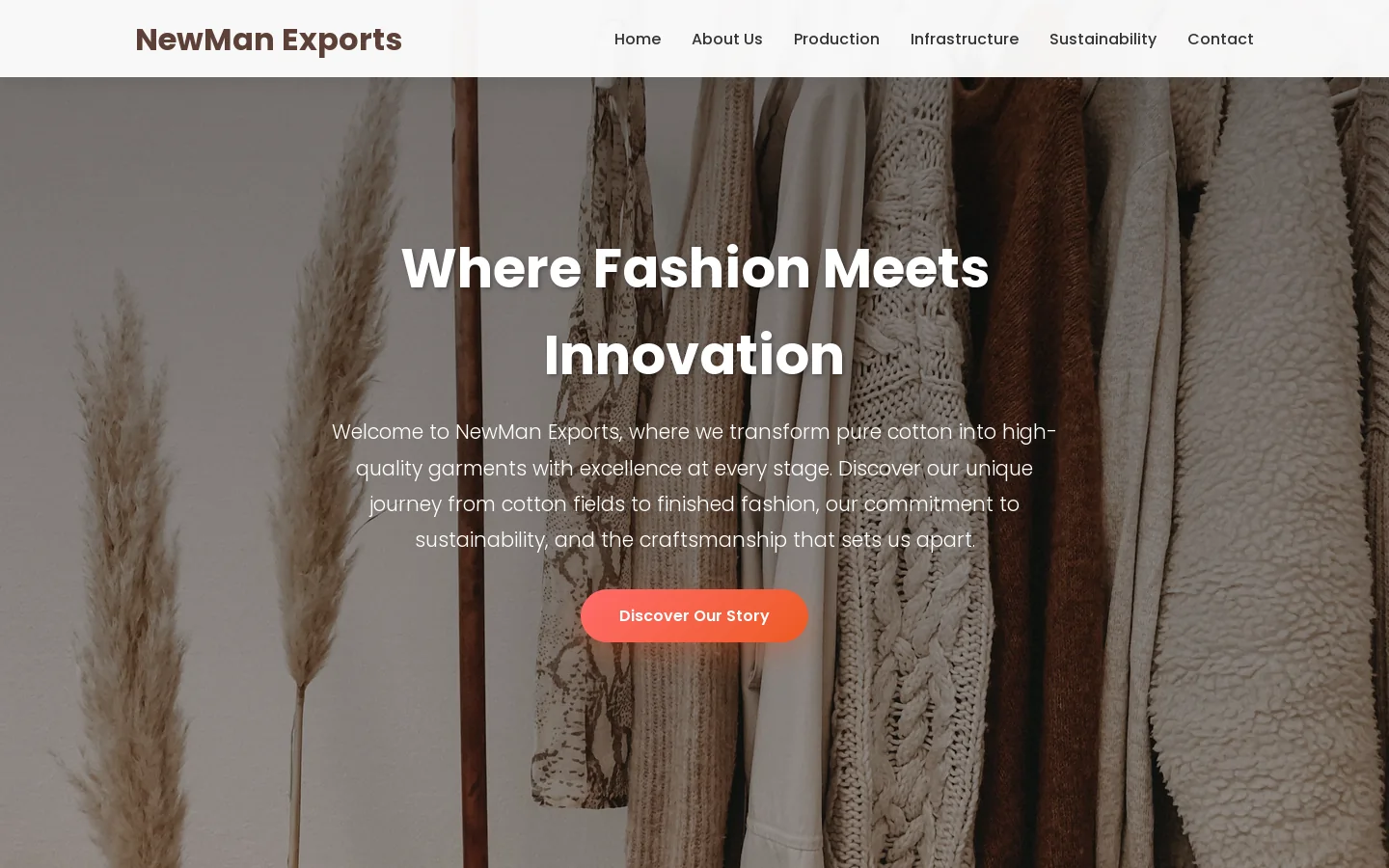 NewMan Exports Homepage screenshot