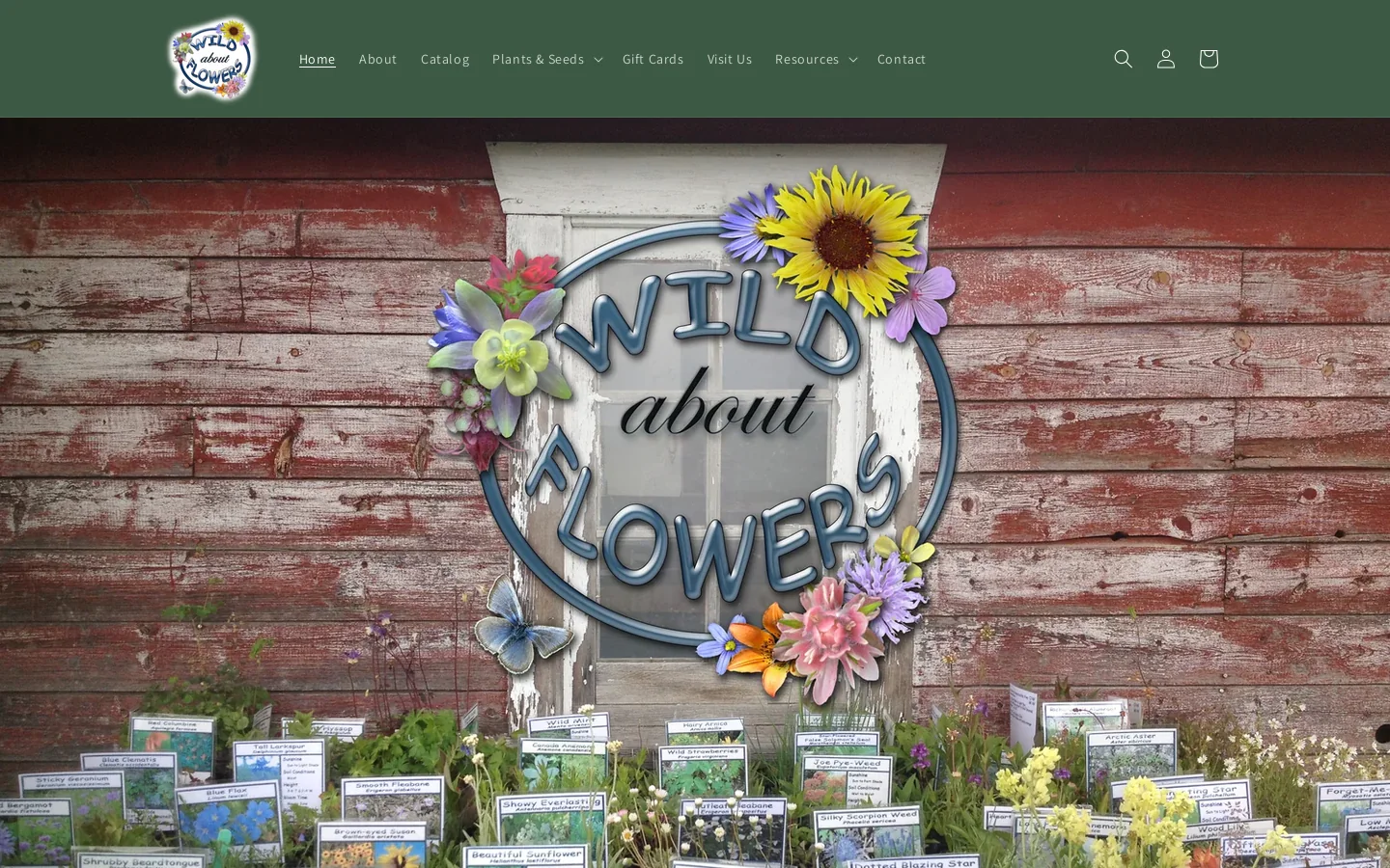 Wild About Flowers Homepage screenshot