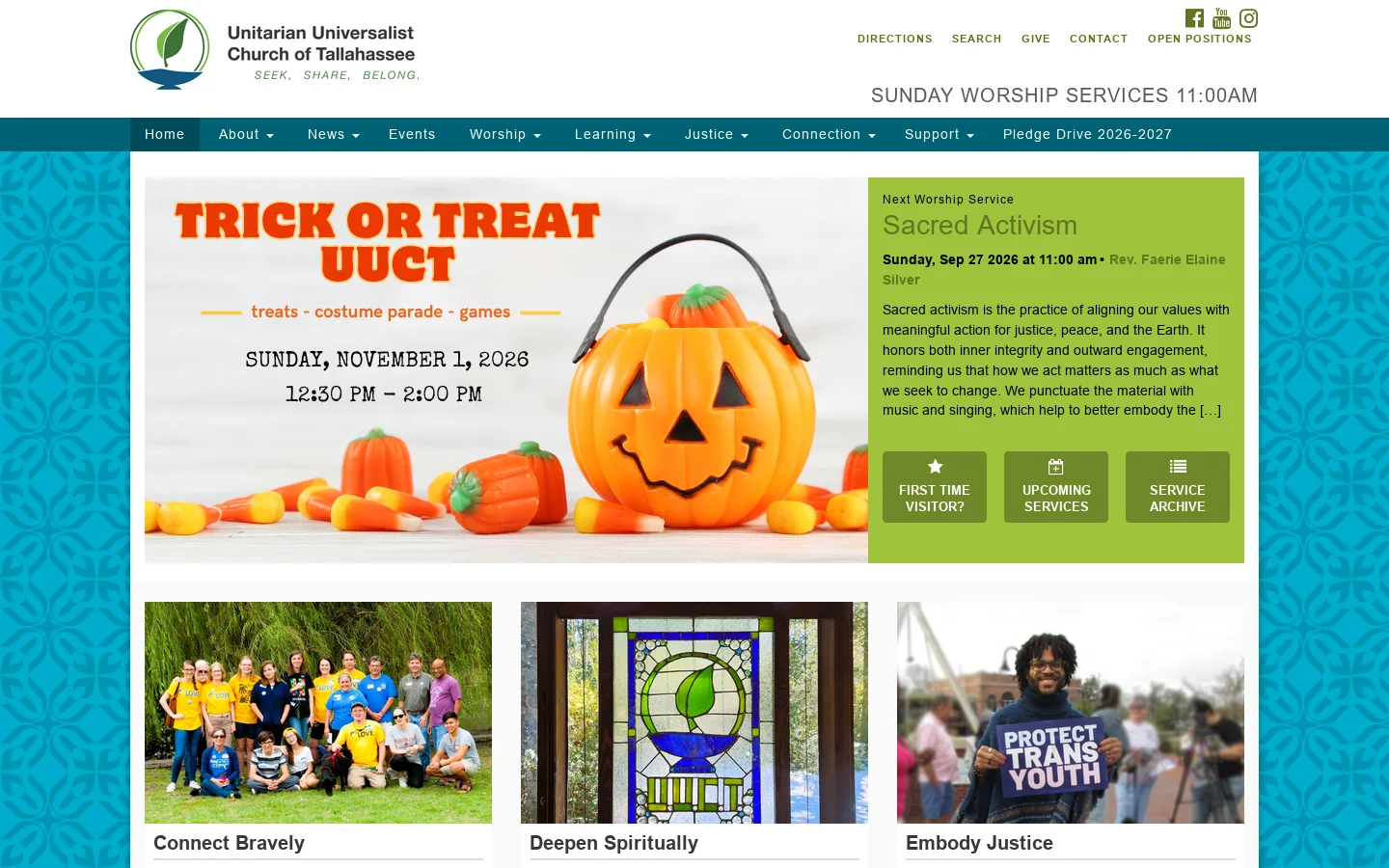 Home - Unitarian Universalist Church of Tallahassee Homepage screenshot