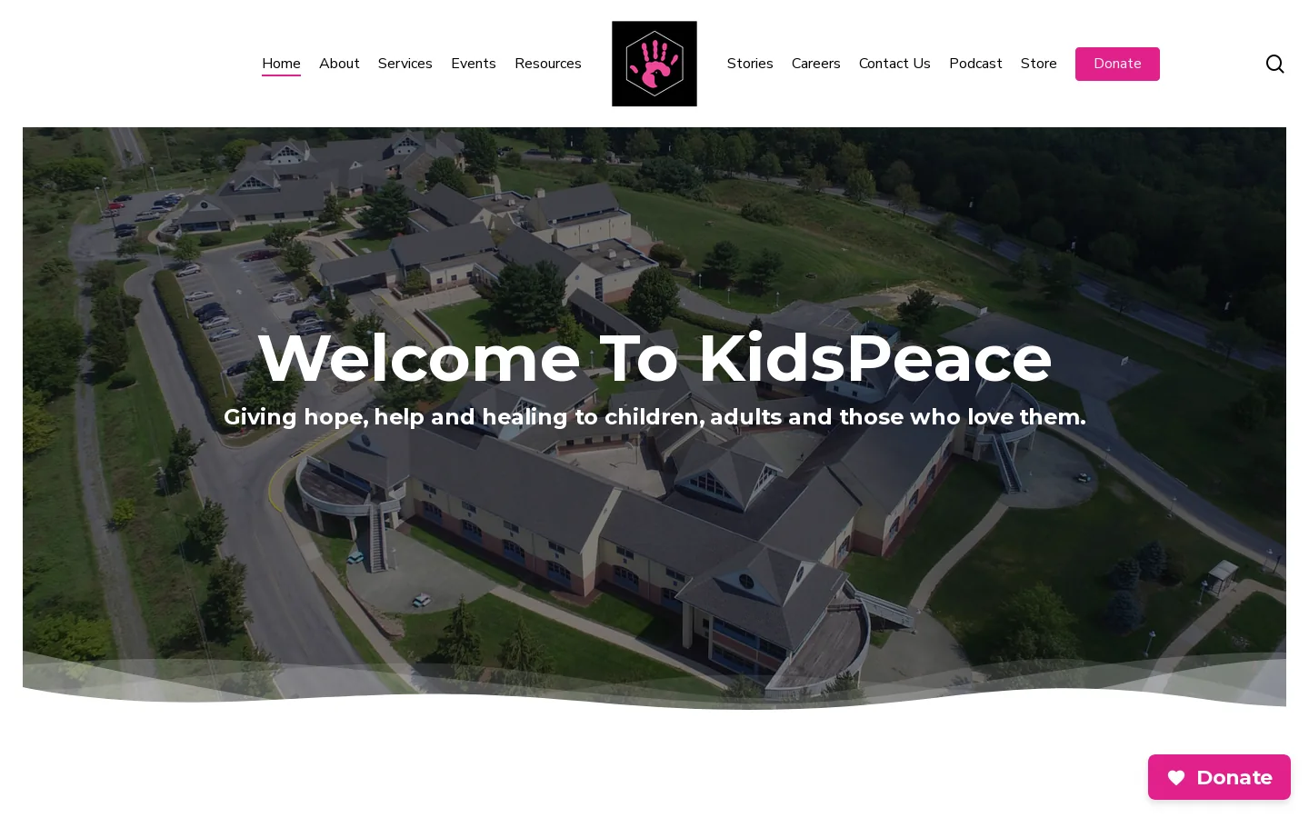 KidsPeace Homepage screenshot