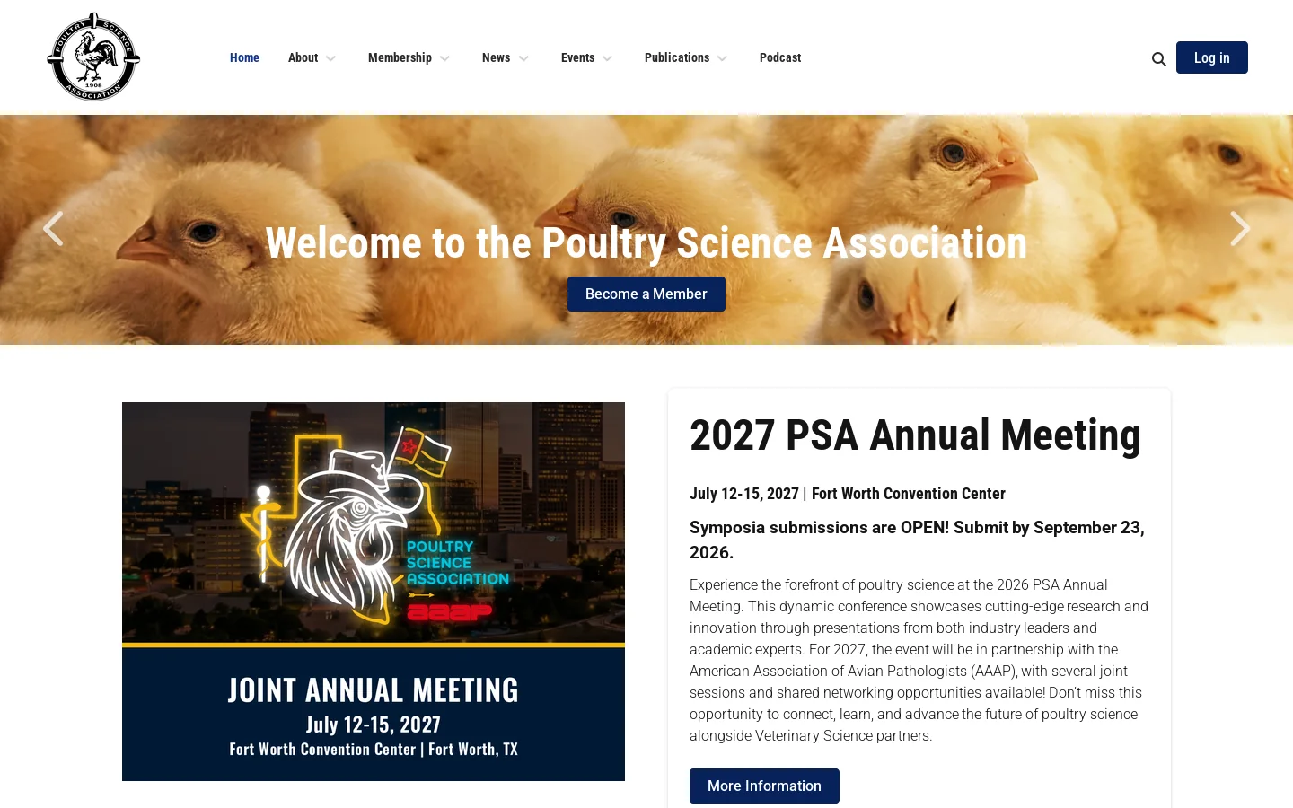 Home - The Poultry Science Association Homepage screenshot