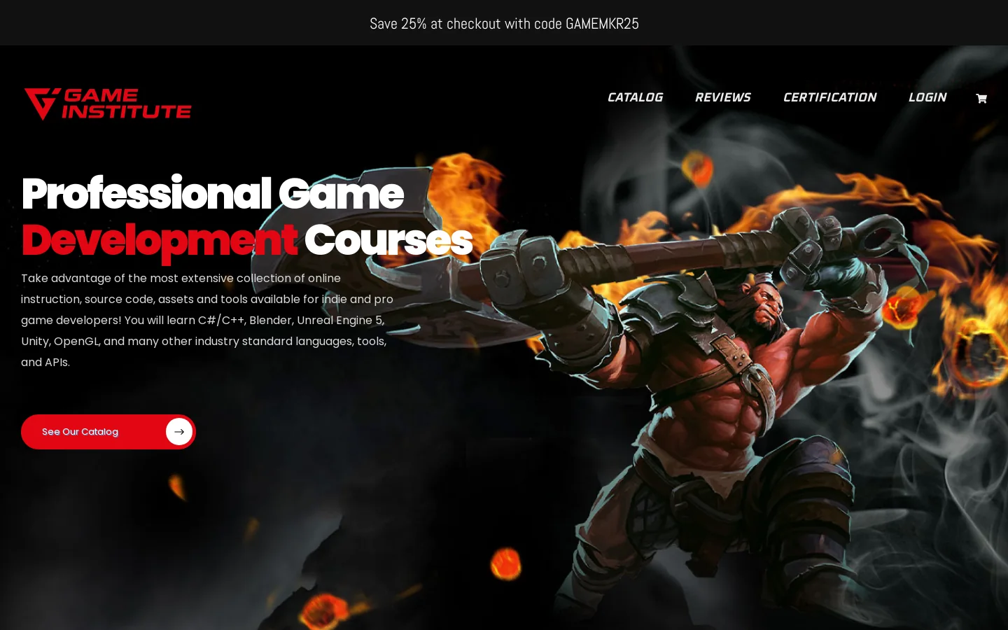 Game Institute Homepage screenshot