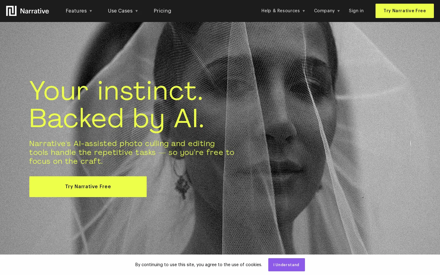 Narrative Homepage screenshot