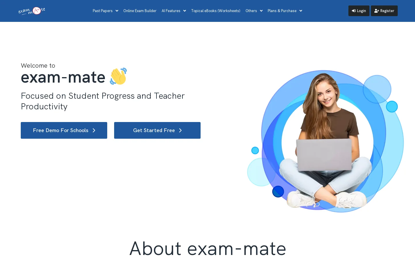exam-mate Homepage screenshot