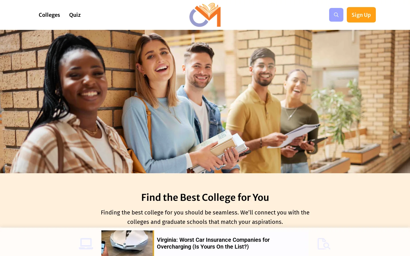 College Magazine Homepage screenshot