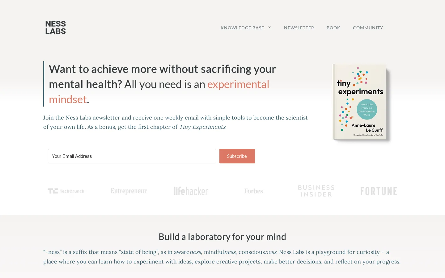 Ness Labs Homepage screenshot