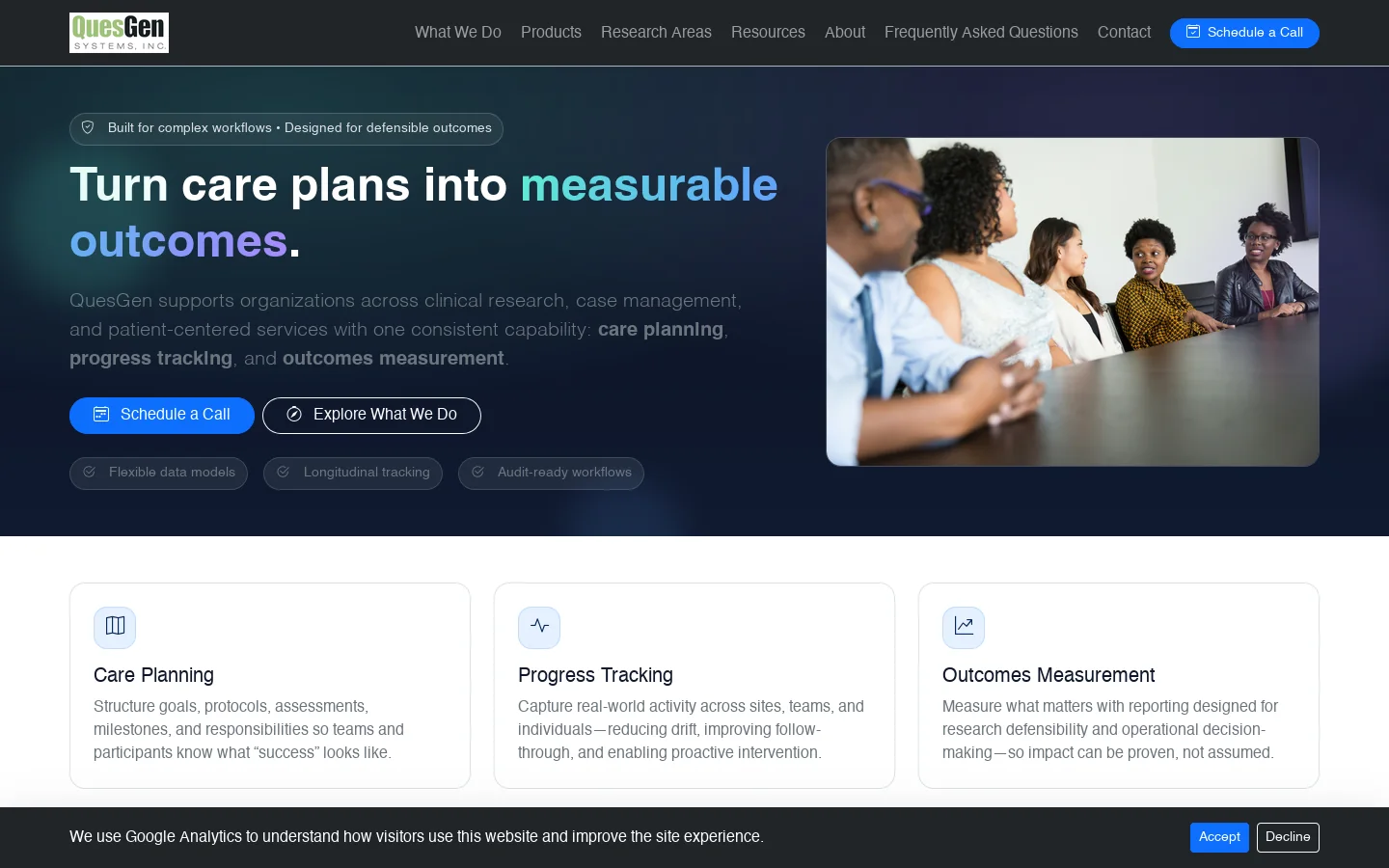 QuesGen Systems Homepage screenshot