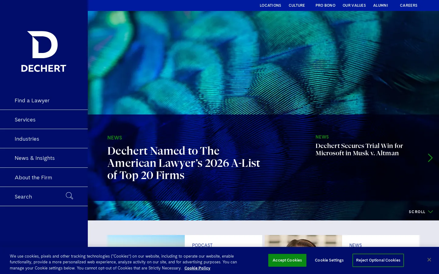 Dechert LLP Homepage screenshot