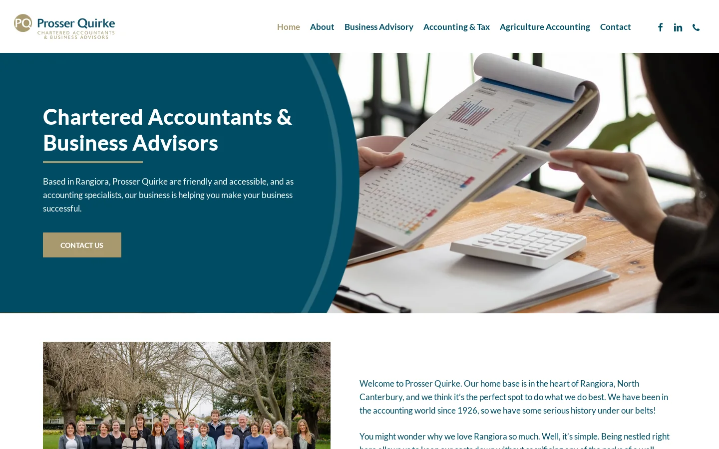 Prosser Quirke Homepage screenshot