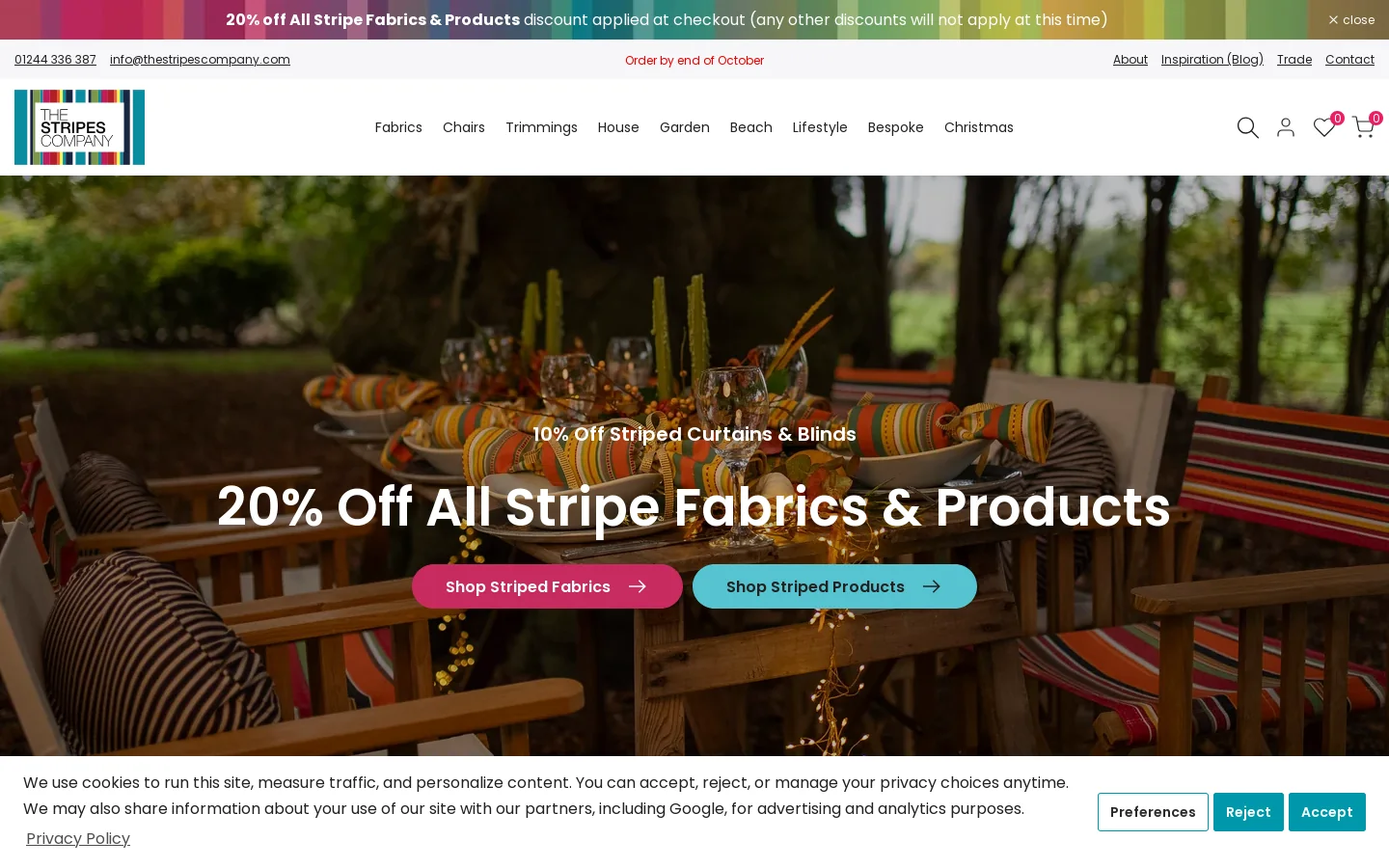 The Stripes Company Homepage screenshot