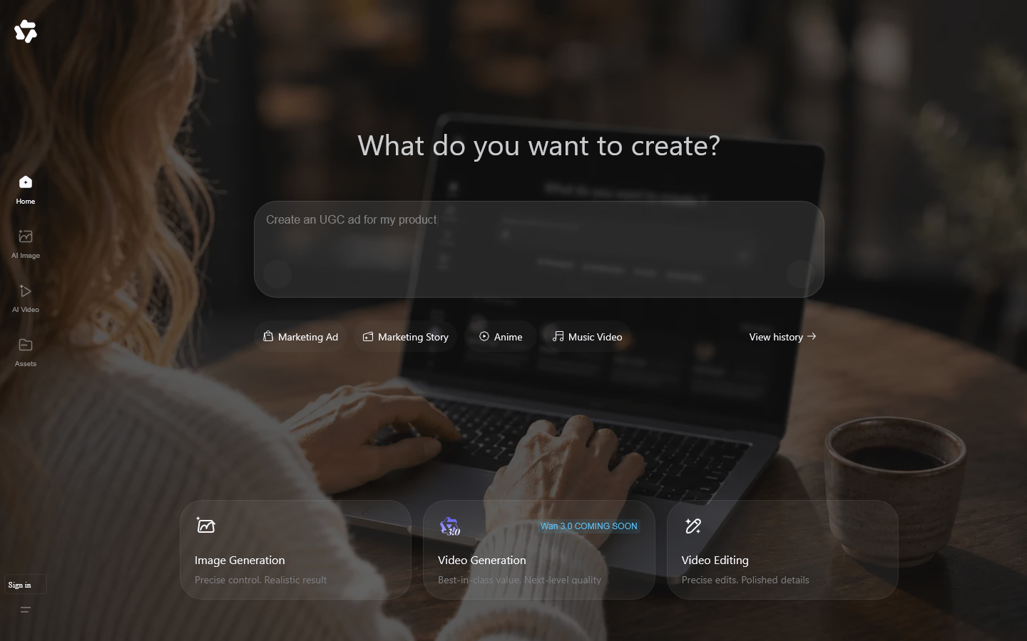 Qwen Create — AI Image & Video Generator Homepage screenshot