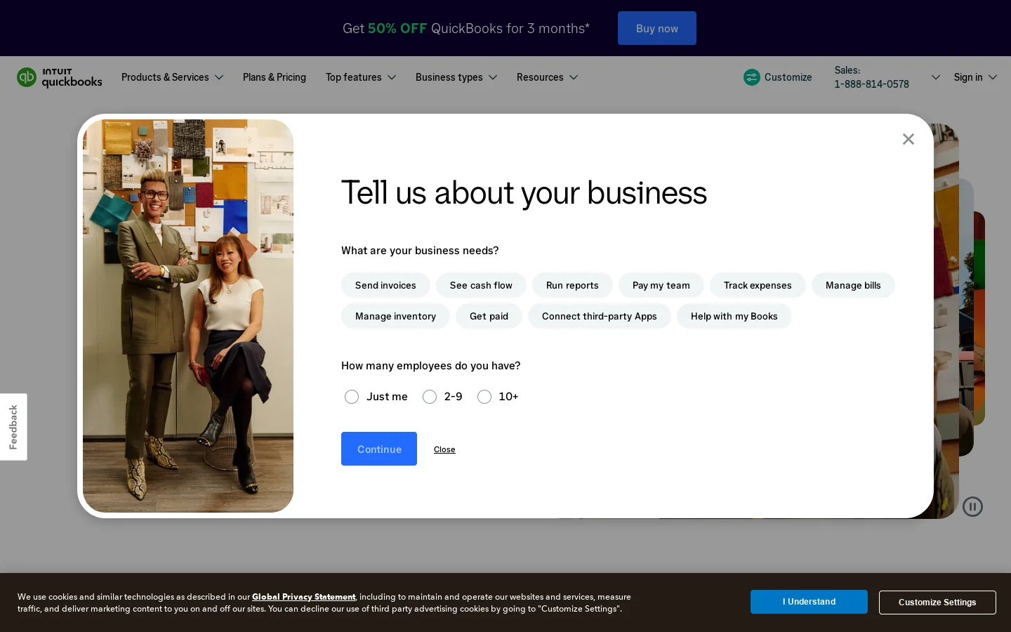 QuickBooks® Homepage screenshot