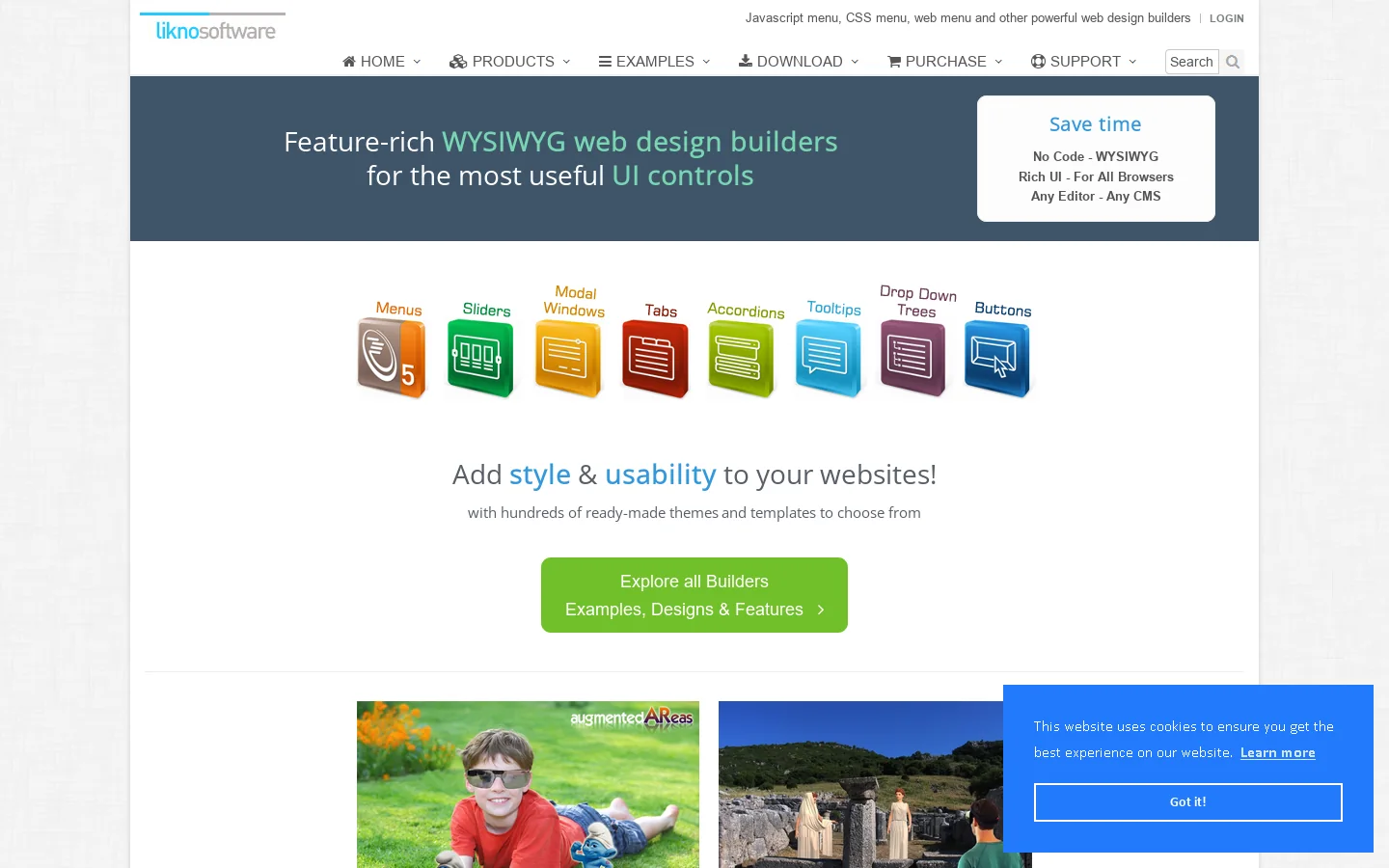 Web Builders for CSS Menu,Javascript Menu,Drop-Down Menu,Modal Window,Slider,Scroller,Tooltip,Accordion, etc. Homepage screenshot
