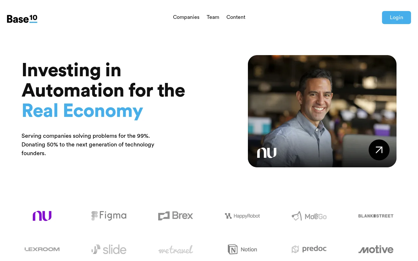 Base10 Homepage screenshot