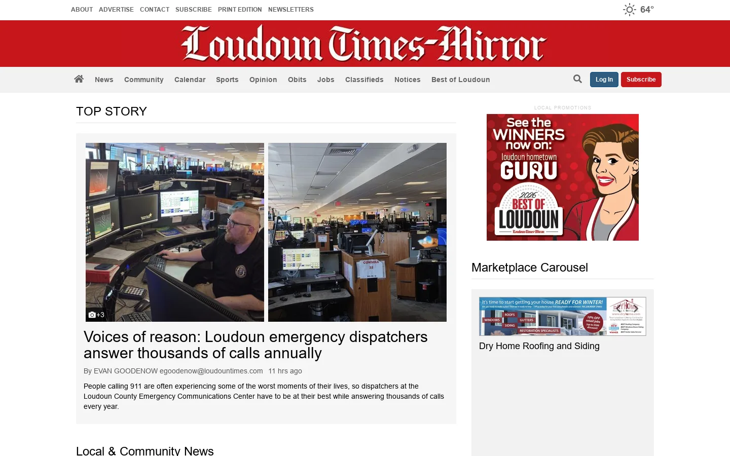 loudountimes.com Homepage screenshot