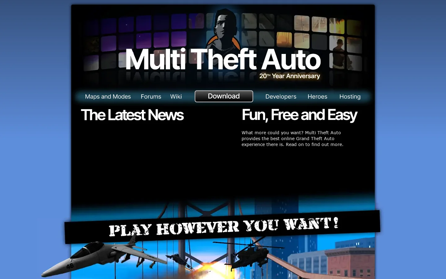 Multi Theft Auto Homepage screenshot