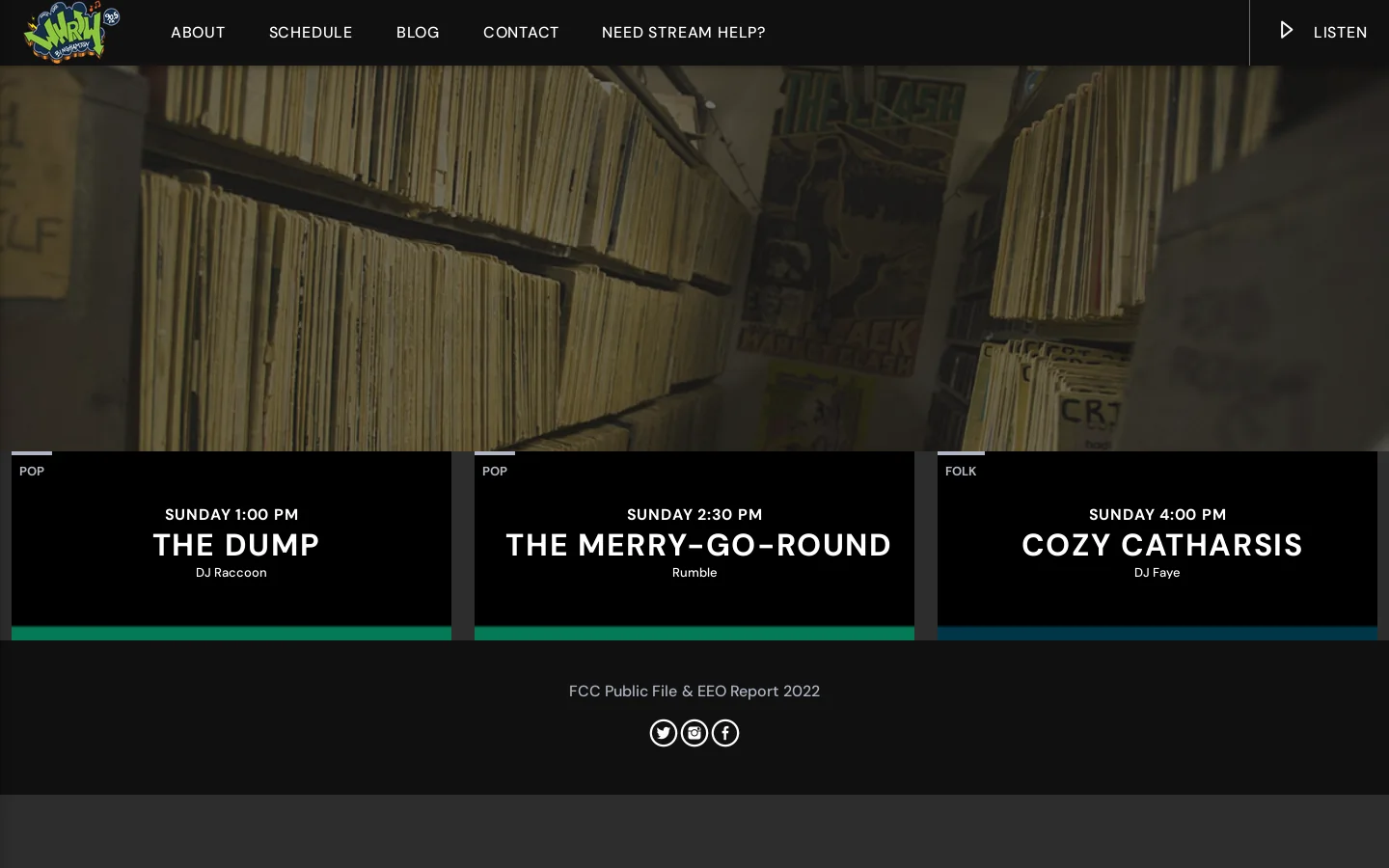 WHRW Homepage screenshot