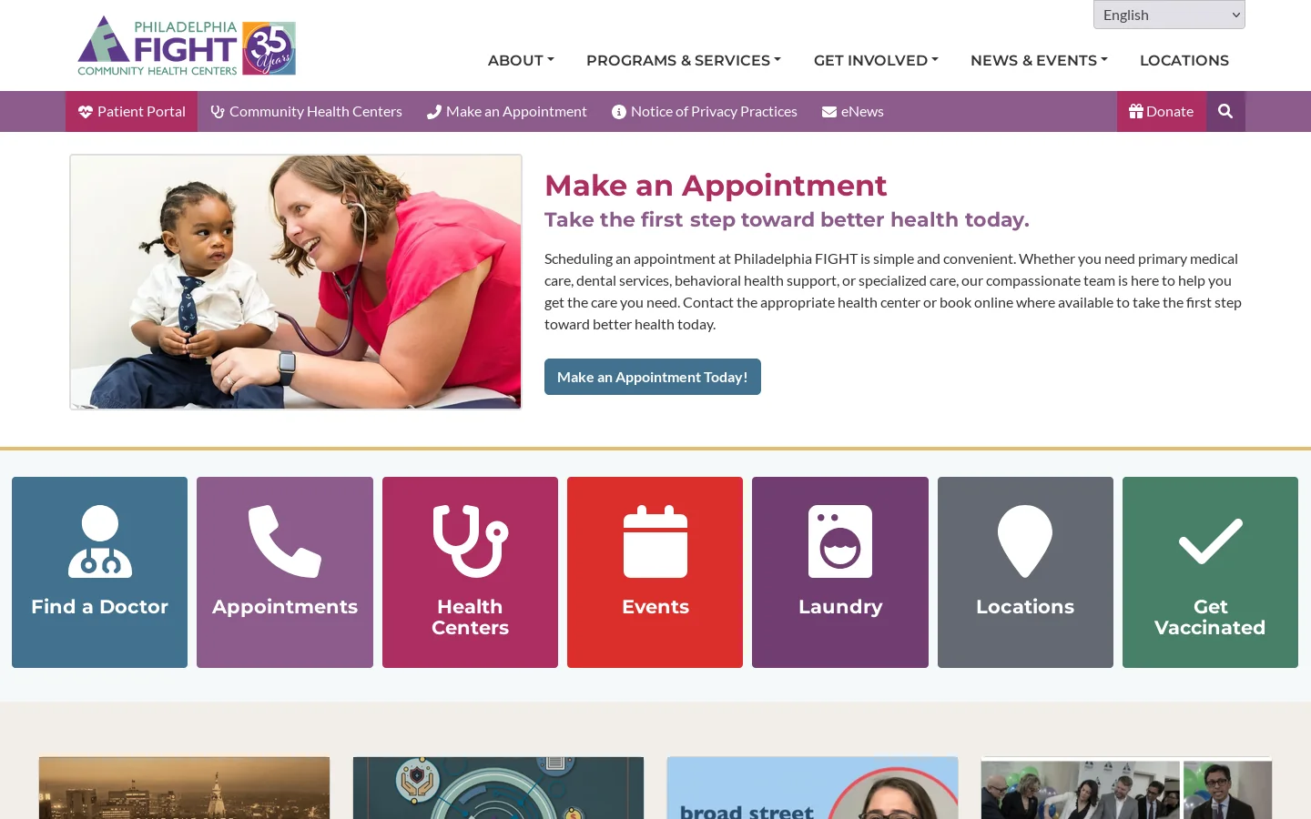 HOME - Philadelphia FIGHT Homepage screenshot