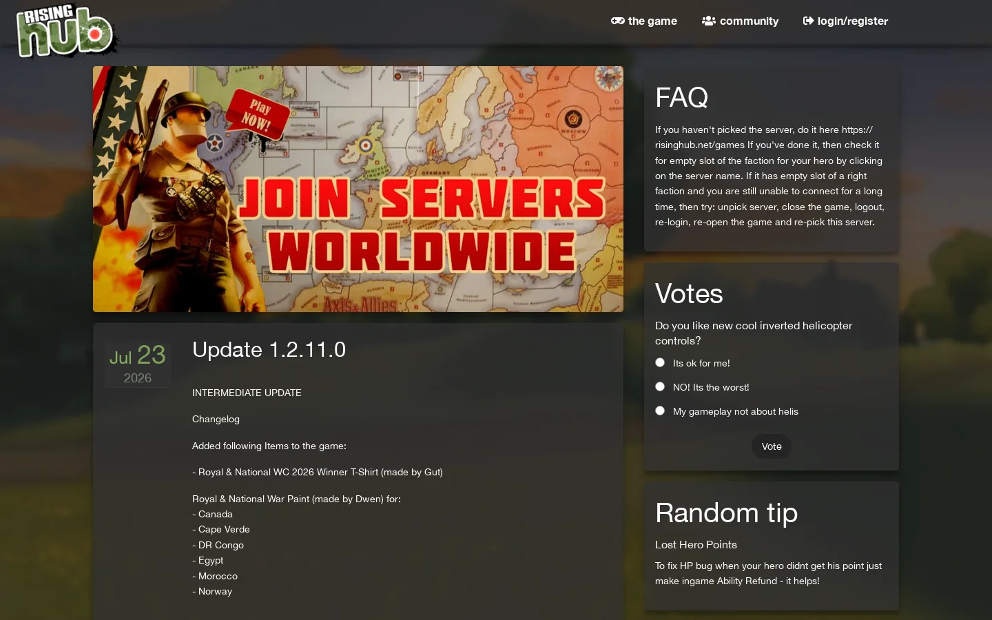 Rising Hub Project Homepage screenshot