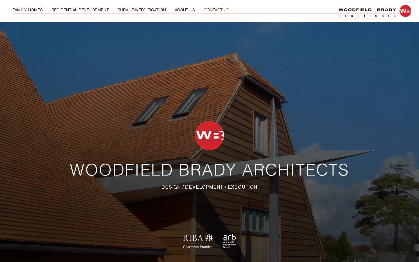Woodfield Brady Architects Homepage screenshot